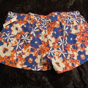 Blue and orange floral shorts